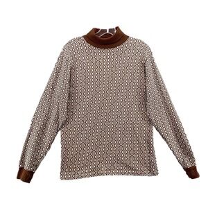 Vintage Perma Presst Sweater Men Medium Turtle Neck Disco Coachella70s Festival